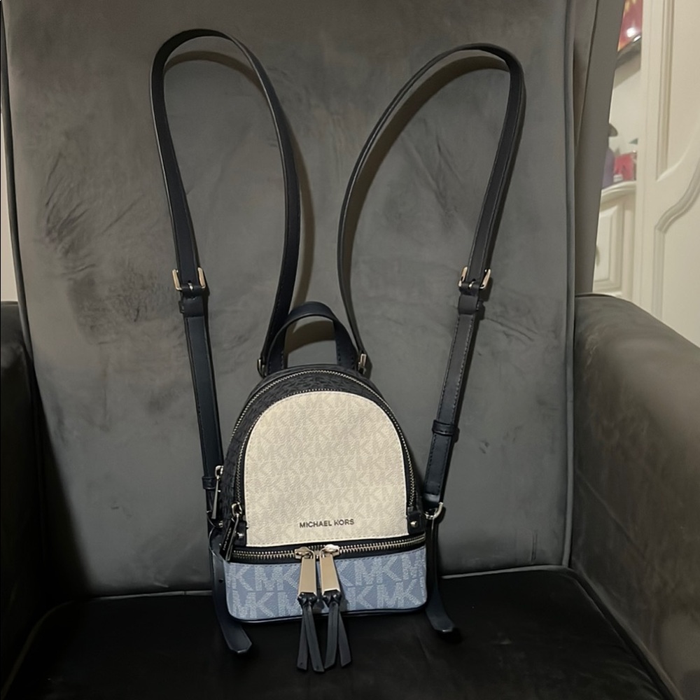 NWOT Michael Kors  Navy Blue  Color-block Women's Backpack